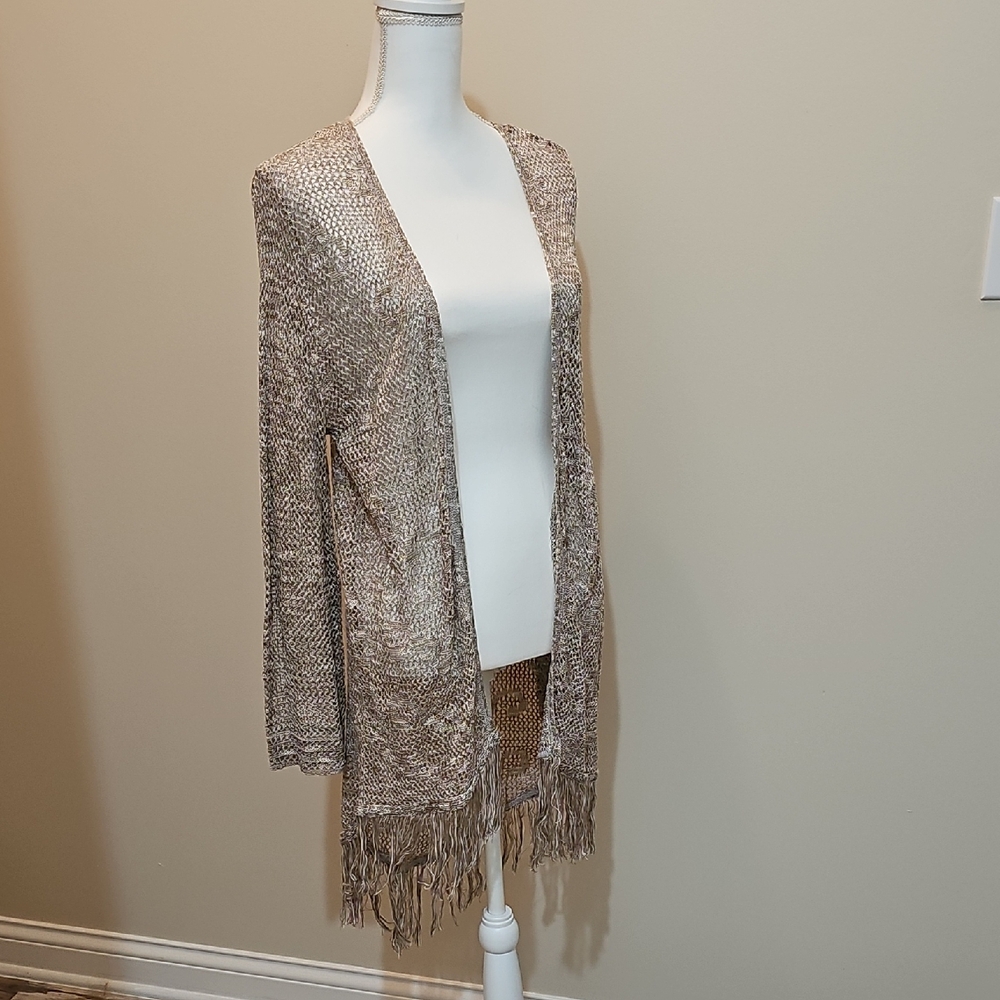 New Directions Tan Fringe Cape